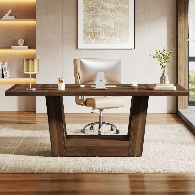63-inch Executive Office Desk, Modern Computer Desk with Sturdy Base