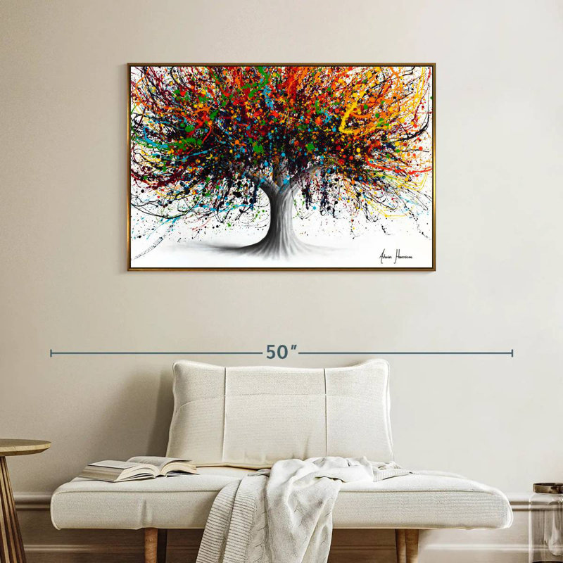 Arbre Festival, Cadre flottant doré, 40 po x 27 po