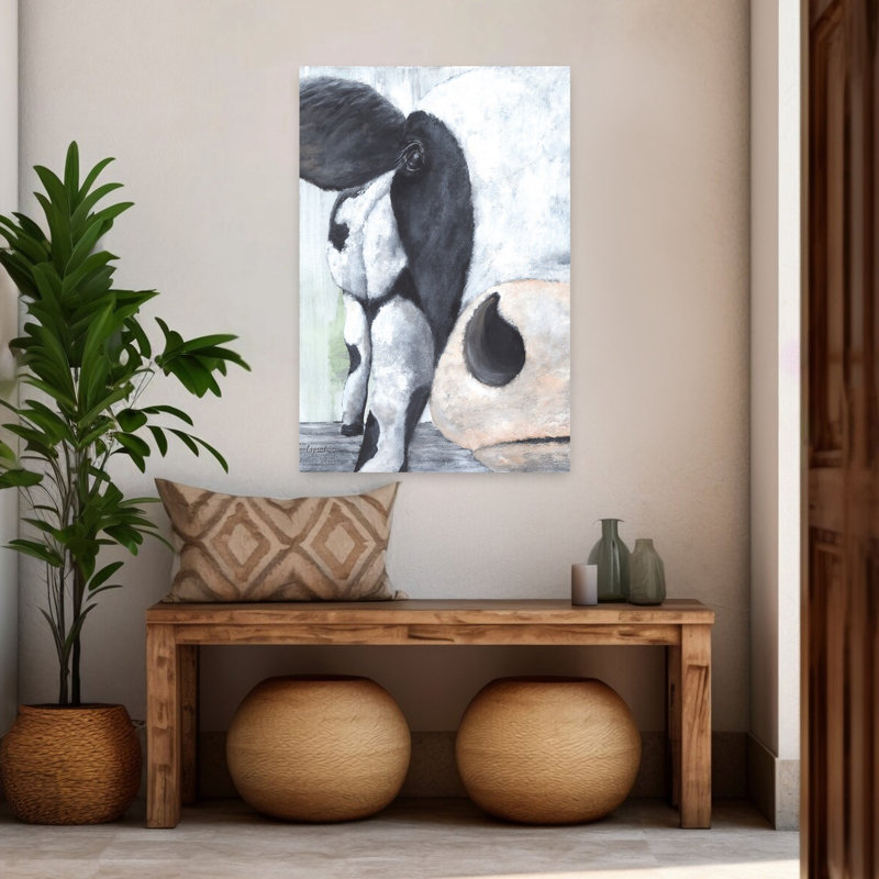 Portrait de vache contemporaine de Jessie, H 48 po x l 32 po