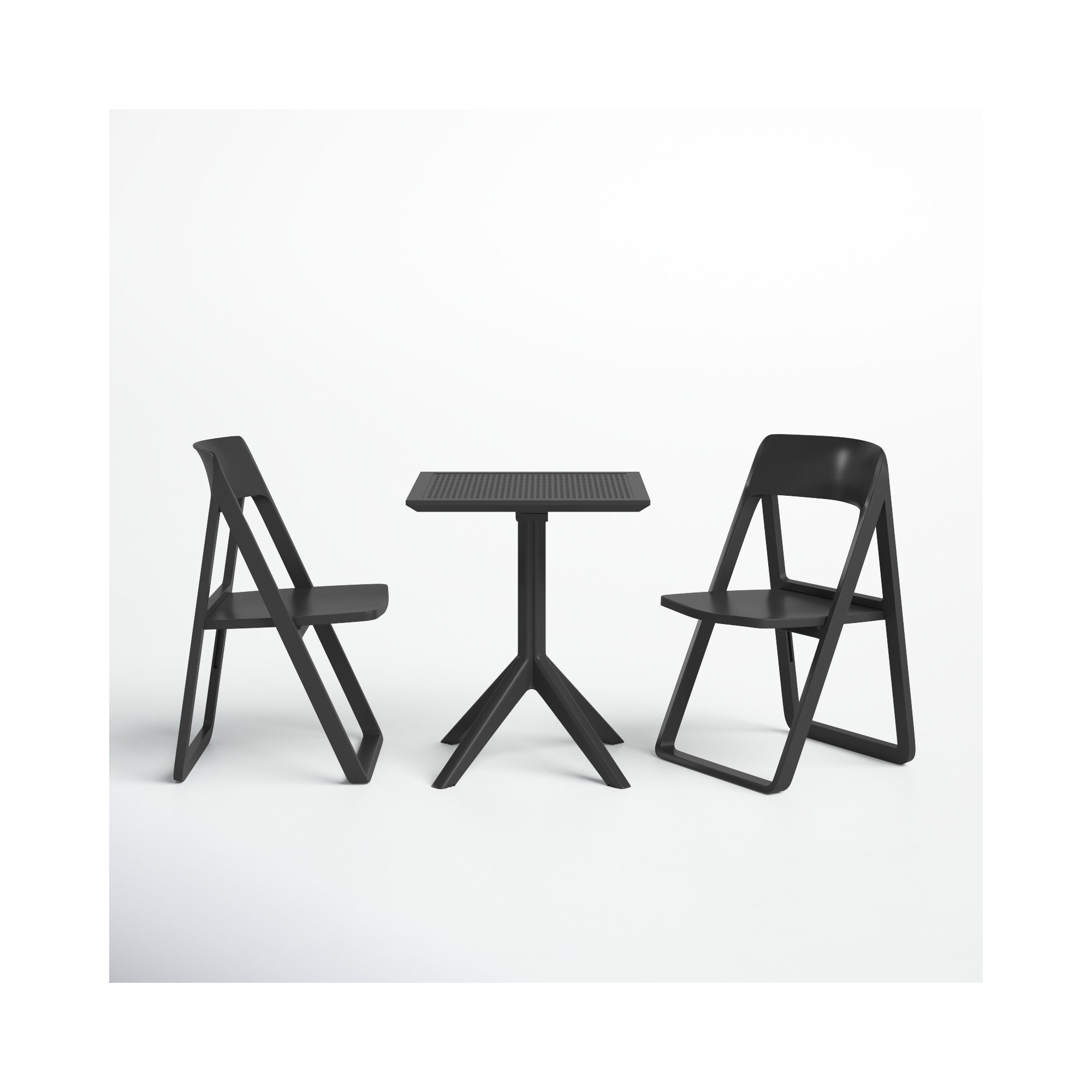 Farrah Square 2 - Person Bistro Set, Black