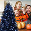 Arbre de Noël avec 750 lumières à DEL blanches, arbre artificiel en PE + PVC 3176 pointes pour décoration d'Halloween et des Fêtes, structure à charnières avec support en métal stable-555600553