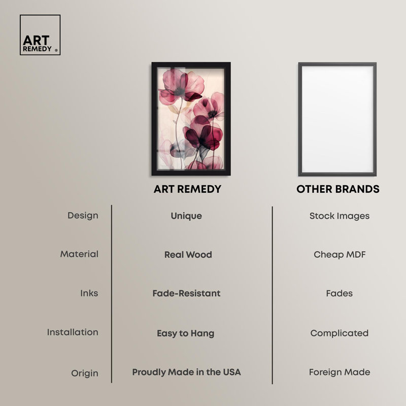 «Filigree Flora I Shadowbox Print Flower» par Art Remedy, H 55 po x l 37 po, Noir