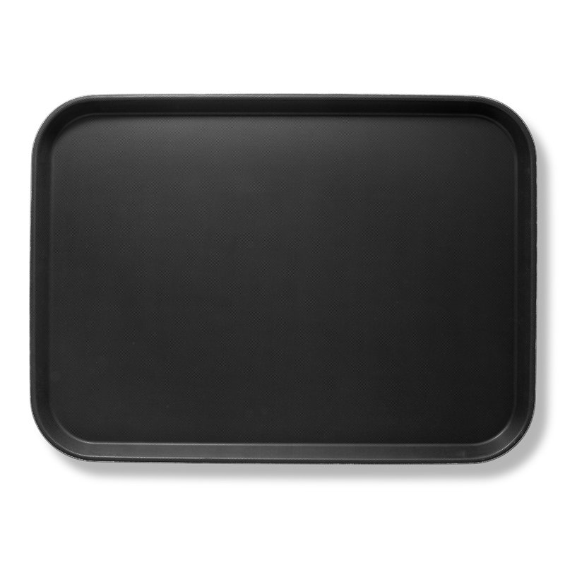 Jubilee Black Non-Slip Rectangular Heavy-Duty Serving Trays, Set of 2