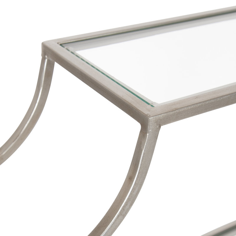 Johnalbert 3 Piece Scalloped Metal Accent Shelf, Silver