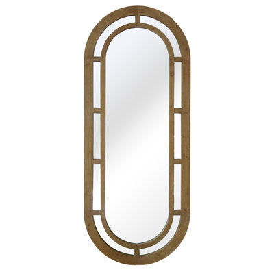VIP Metal 68 in. Brown Capsule Shaped Mirror with Outline Frame