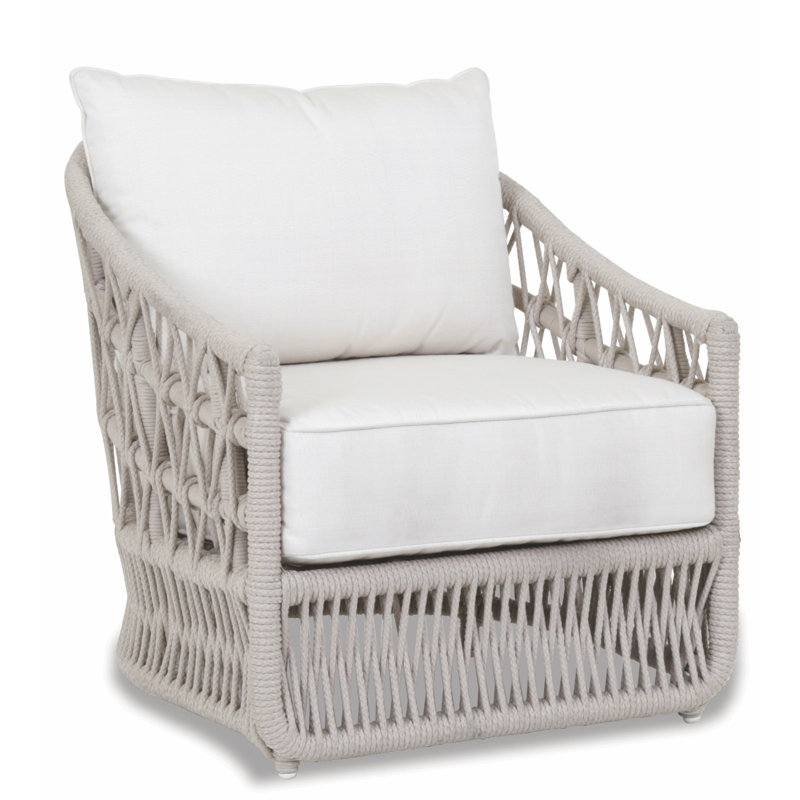 Dana Rope Club Chair, Linen Canvas Sunbrella® Canvas