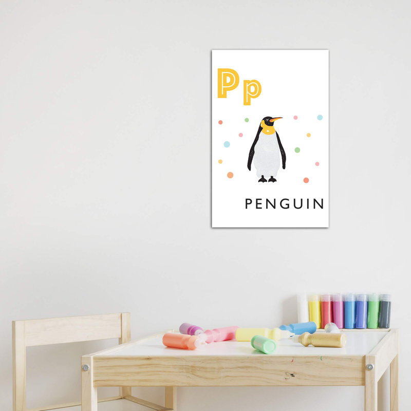 Alphabet Flash Cardes P - impression d'art graphique, Toile tendue, Pas de tapis, H 26 po x l 18 po x 1,5 po