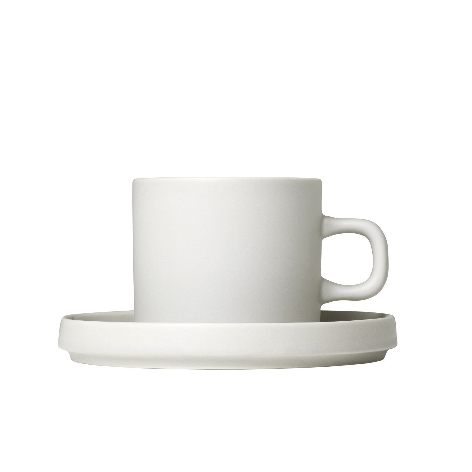 PILAR Stoneware Coffee Mug & Saucer, Moonbeam