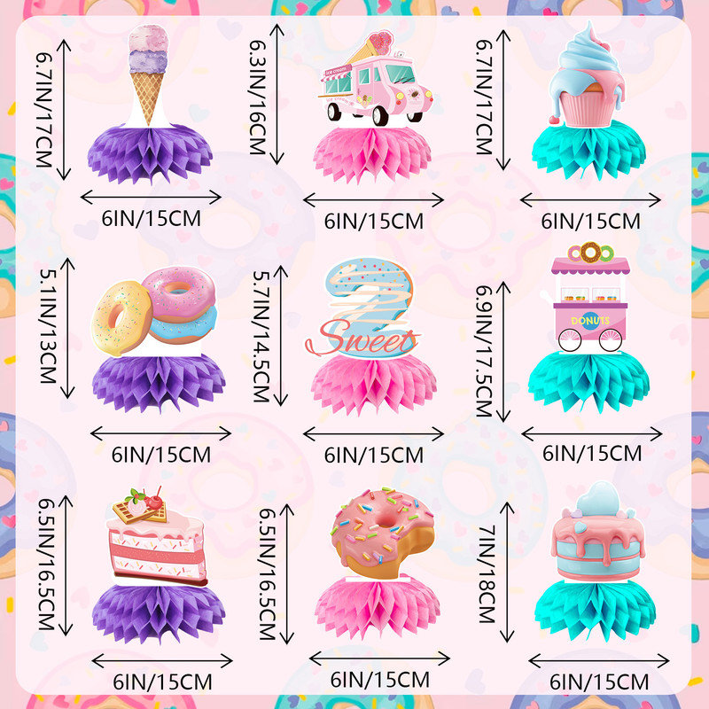 Centres de table Donut Honeycomb, 9 pièces Centres de table Donut Honeycomb