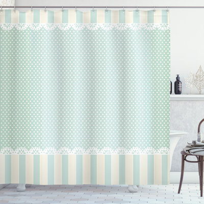 Polka Dots Shower Curtain with Hooks Included