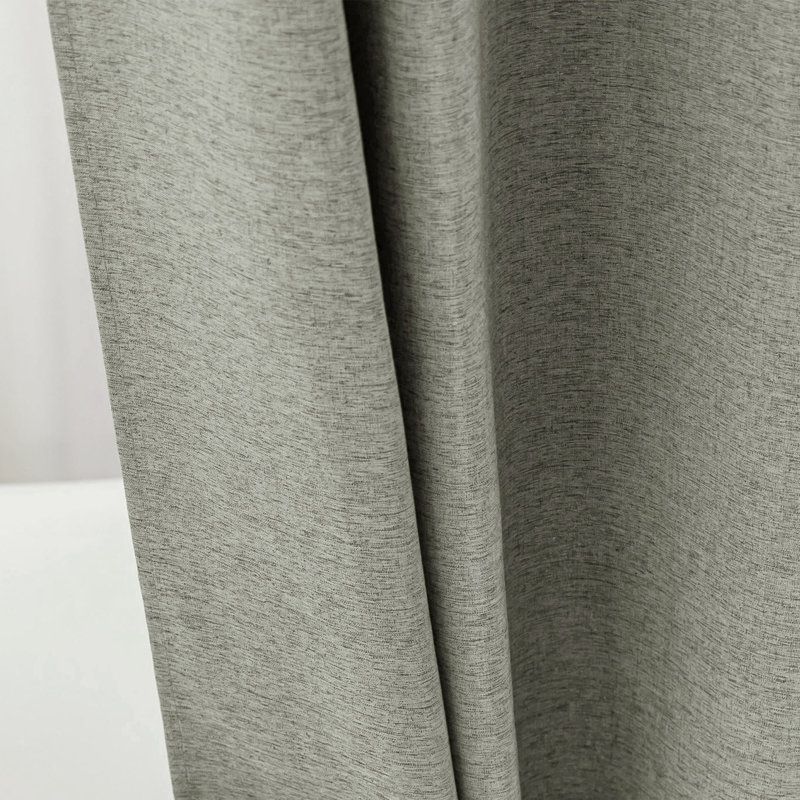 Rideau de douche en lin sans crochet avec doublure Snap-In, Gris