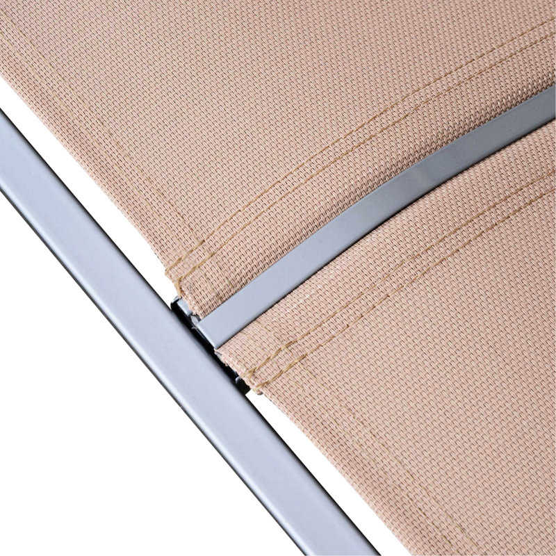 Balancelle de piscine beige avec 3 sièges et auvent réglable pour le plaisir