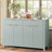 Sideboard Modern 55.1" Buffet Cabinet With 2-Drawers And 4-Doors, Adjustable Shelves, Wave-Pattern Design, Aluminum Handles, Painted Mdf, Scandinavian Storage-859987419