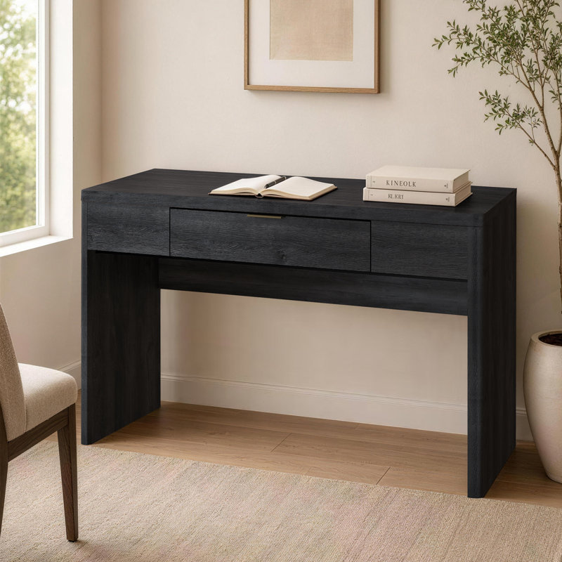 Bureau moderne 47 po avec 1 tiroir gris anthracite Evelyn, Gris anthracite