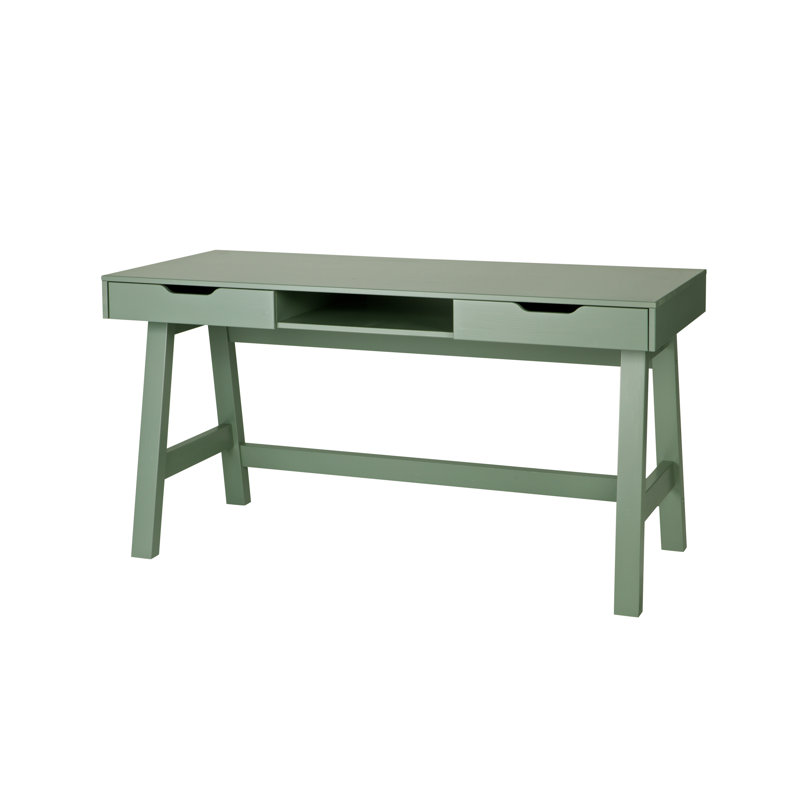 Nikki Solid Wood Writing Desk, Green