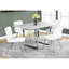 Table de salle à manger de 60 po rectangulaire moderne en stratifié gris avec base en métal