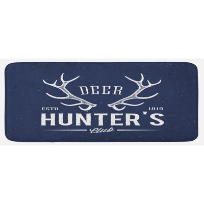 Tapis de cuisine bleu marine style shabby bleu marine cerf hunter style design antlers