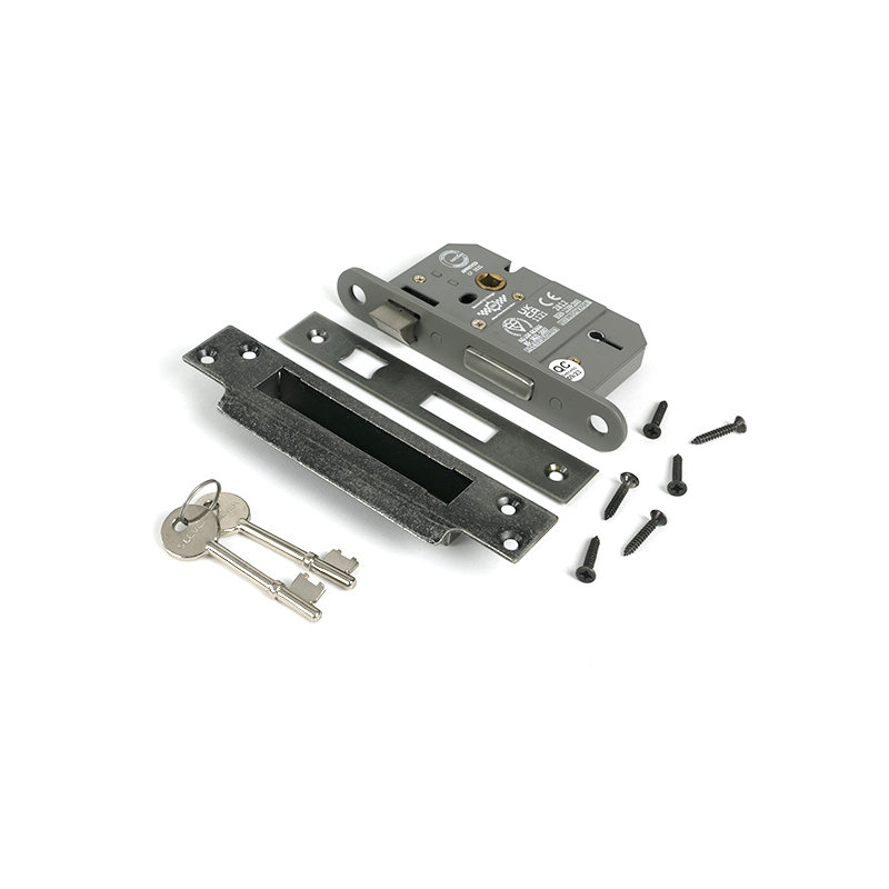 Lever BS Sash Lock, Pewter Patina