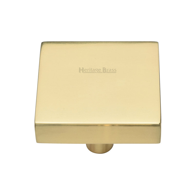 Heritage Brass Heritage Cabinet Knob Square Design, Polished Brass, 2.8cm H x 3.8cm W x 3.8cm D