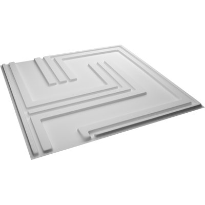 19 5/8"W X 19 5/8"H Geometric Endurawall Decorative 3D Wall Panel, White, 50/PK