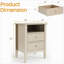 Table de chevet cannelée 18 po à 2 tiroirs, table de chevet moderne pour chambre à coucher 18 po, canapé et table de bout avec rangement-129366150-129366148