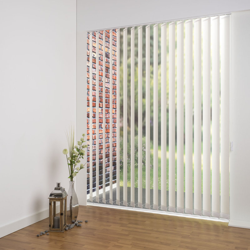 Blackout Vertical Blind, 180cm L x 100cm W, White, 12.7cm