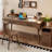 62.99"Brown Rectangle Solid Wood Writing Desk,2-drawer-1070131312