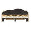 Lit de jour simple tapissier avec dossier en forme de nuage, lit gigogne et 2 tiroirs et ports USB, beige-811762755