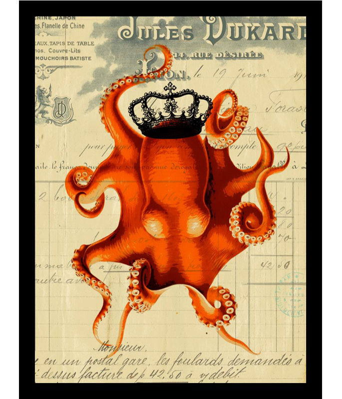 « octopus », impression encadrée, H 24 po x l 18 po x P 1 po