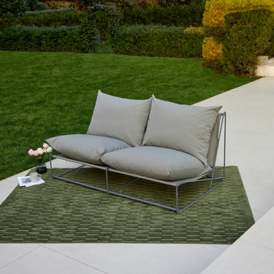 Dalvey 163.5cm Wide Rectangle Steel Loveseat with Cushions