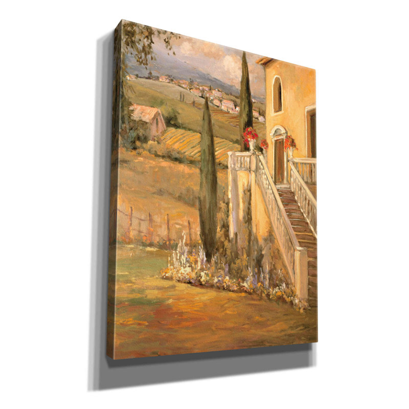 «Italian Villa 2» par Allayn Stevens, art mural sur toile, H 16 po x l 12 po x P 0,75 po