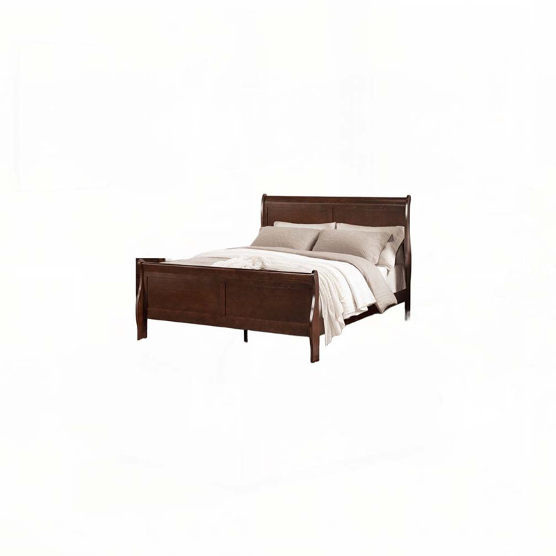 Lit-bateau en bois, Cerisier, Grand lit