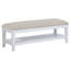 Banc rembourré rectangulaire avec tablette Eukene blanc