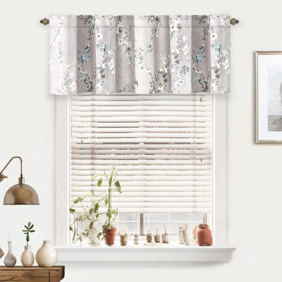 Cantonnière sur mesure 50 po gris / blanc / turquoise Hutchcraft