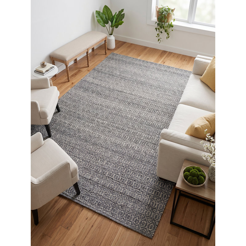 Mantra Geometric Area Rug in Dark Gray, Rectangle 5' x 8'