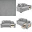 Canapé modulaire 79,3 po avec accoudoirs de rangement et console centrale, canapé 2 places en chenille avec coussins amovibles pour le salon-1310217915