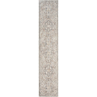 Geralyn 2'2" x 10' Ivory Multicolor Vintage Indoor Rug