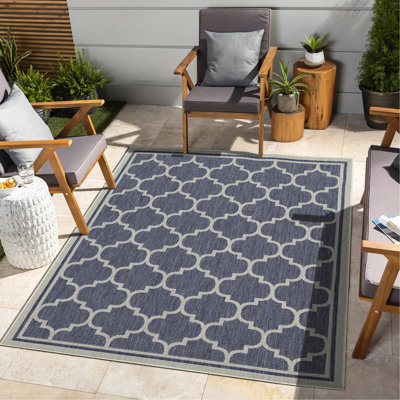 2 pi 7 po Tapis X 3 - bleu soleil Gchar2004, treillis, polypropylène, teinture pour toutes les occasions