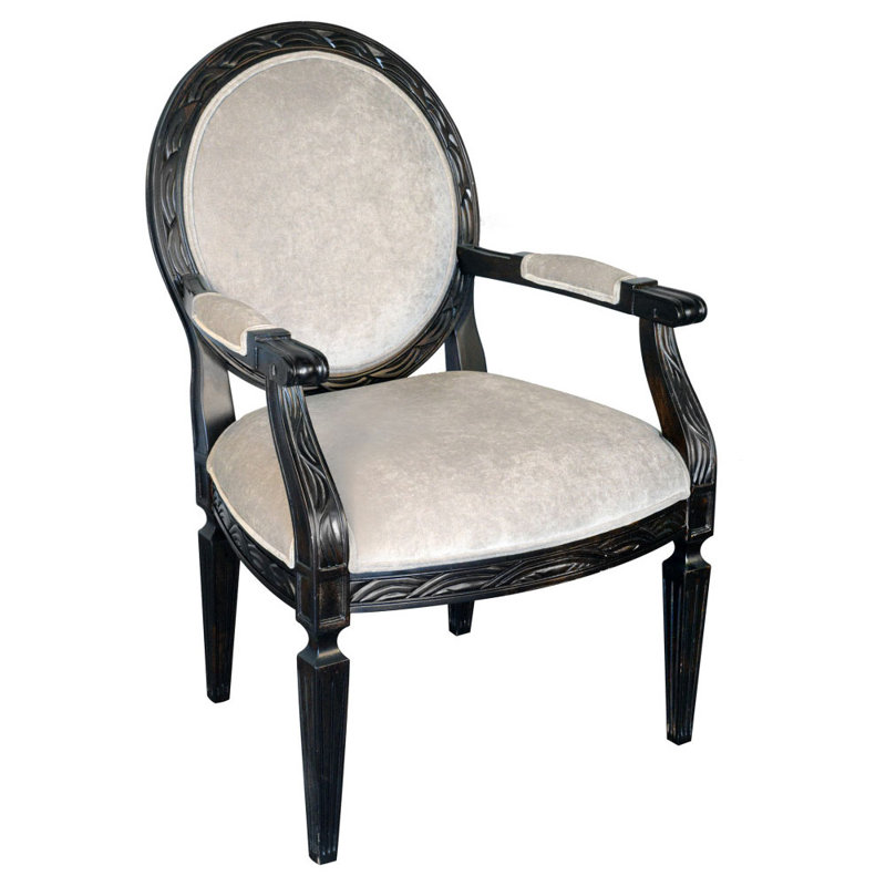 Upholstered Armchair, Off-White 100% Polyester
