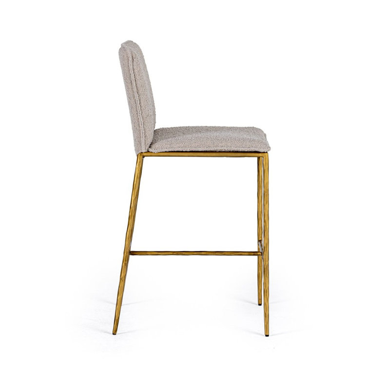 Ovando Upholstered Counter Stool with Metal Frame, Beige