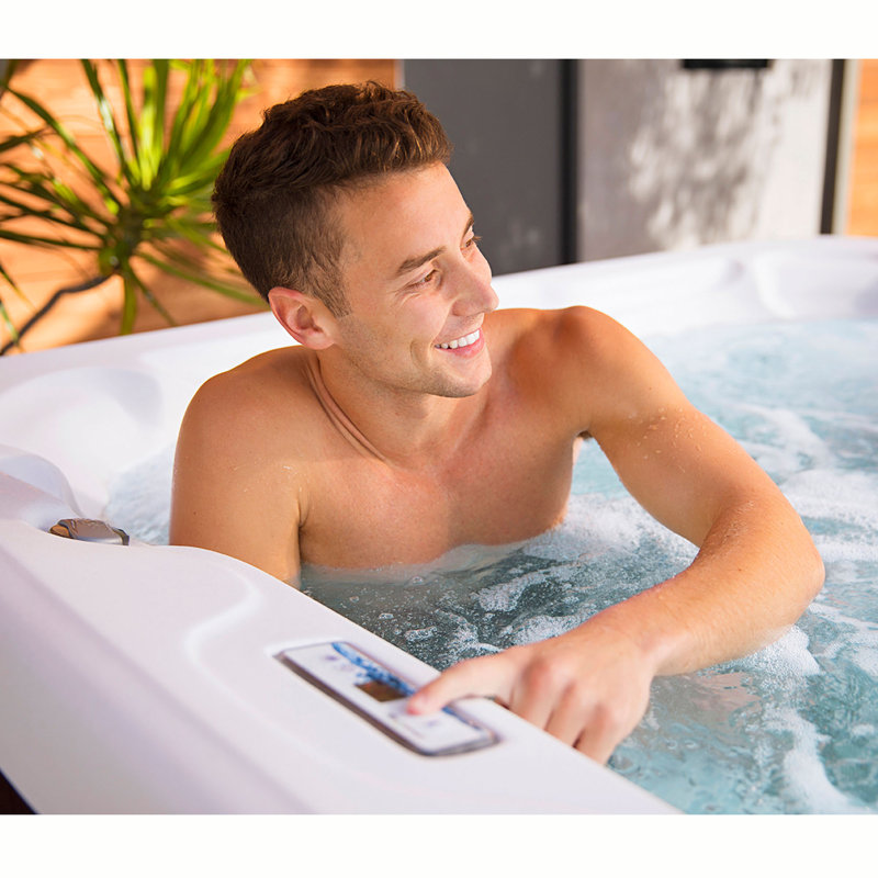 Spa carré prêt à l'emploi à 22 jets pour 7 personnes Lifesmart LS450DX, Espresso