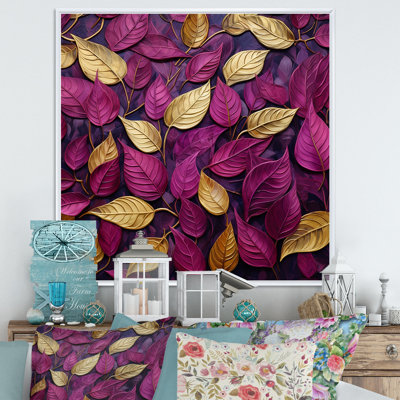 Feuilles dorées et roses charmantes I