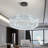 24" Modern Crystal Led Dimmable Ring Chandelier Black