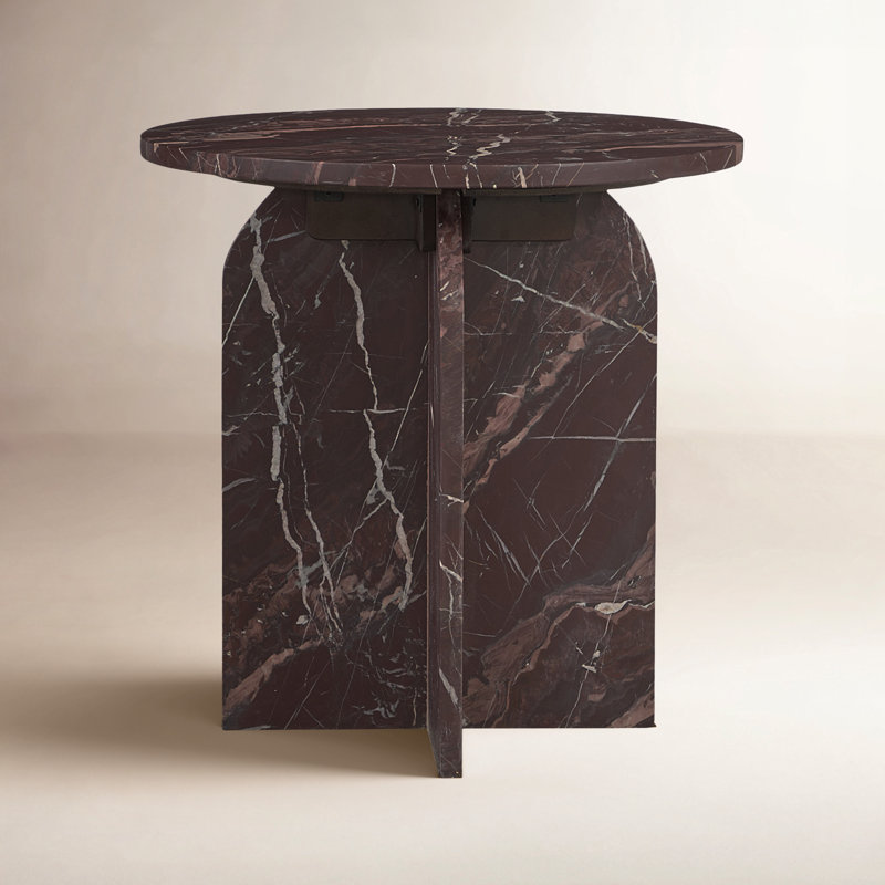 Reilly Marble End Table, Merlot