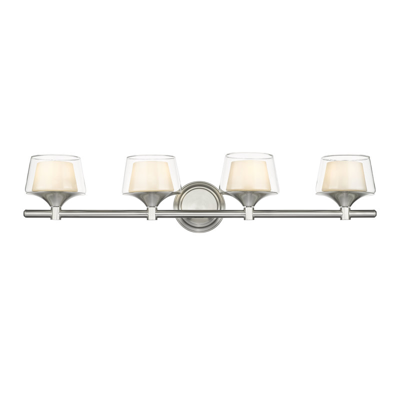 4 - Light Dimmable Bath Bar, Satin Nickel