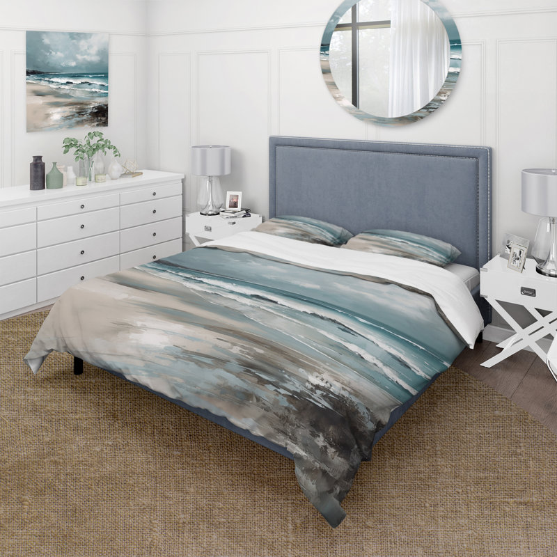 Ensemble de housse de couette en microfibre / polyester Coastal Waves III Bedding