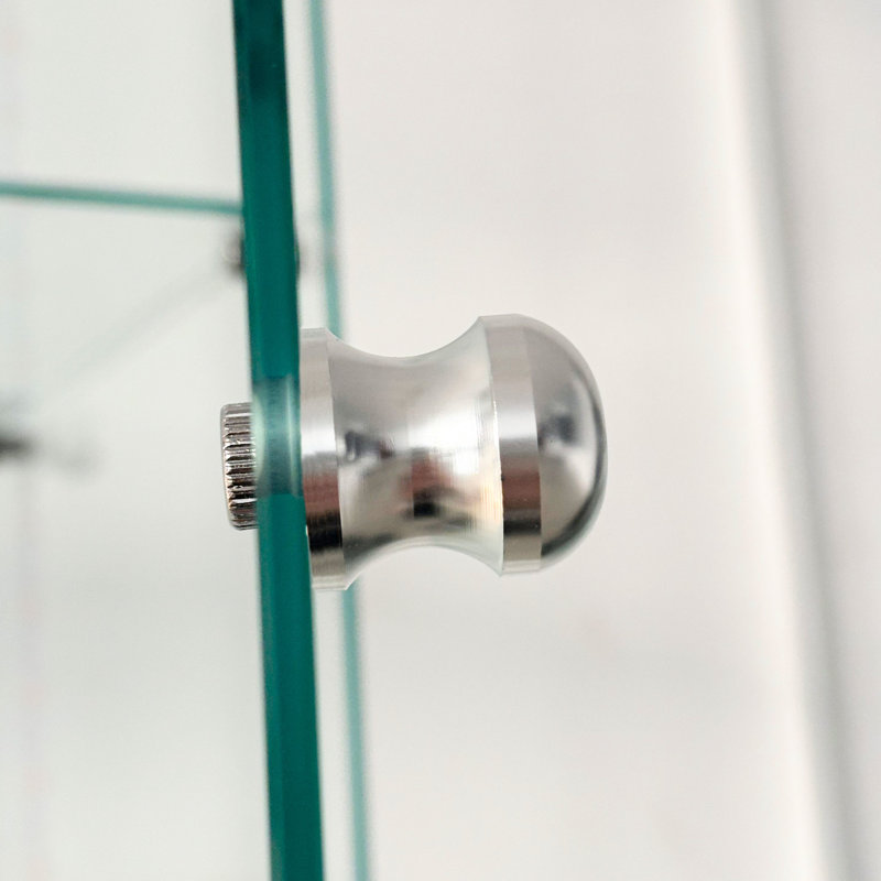 Classeur en verre trempé, bande à DEL, porte verrouillable, dossier en miroir, convenant à un espace de vie principal, profondeur de 31,06 po