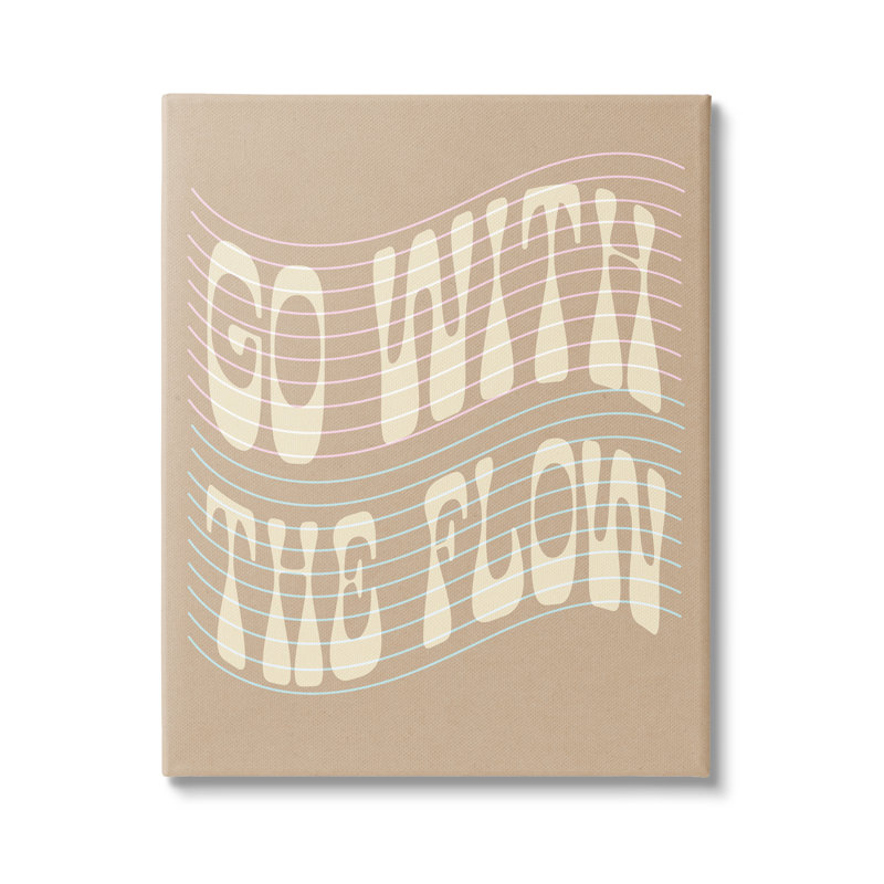 «Retro Go with the Flow Stripes» par Sally Swatland - impression, H 30 po x l 24 po x P 1,5 po, Toile tendue