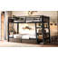 Lit superposé simple en métal avec tablettes de rangement, bande lumineuse à DEL et multiprise USB-660129230