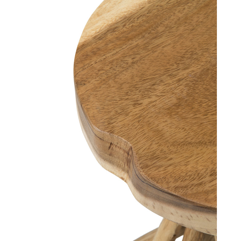 Table de bout à piédestal en bois massif Selah, Naturel, H 20,5 po x l 13,8 po x P 13,8 po